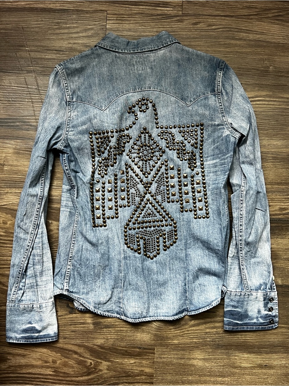 RARE COLLECTOR Ralph Lauren Denim & Supply Studded Eagle Western Denim Shirt - Picture 1 of 7